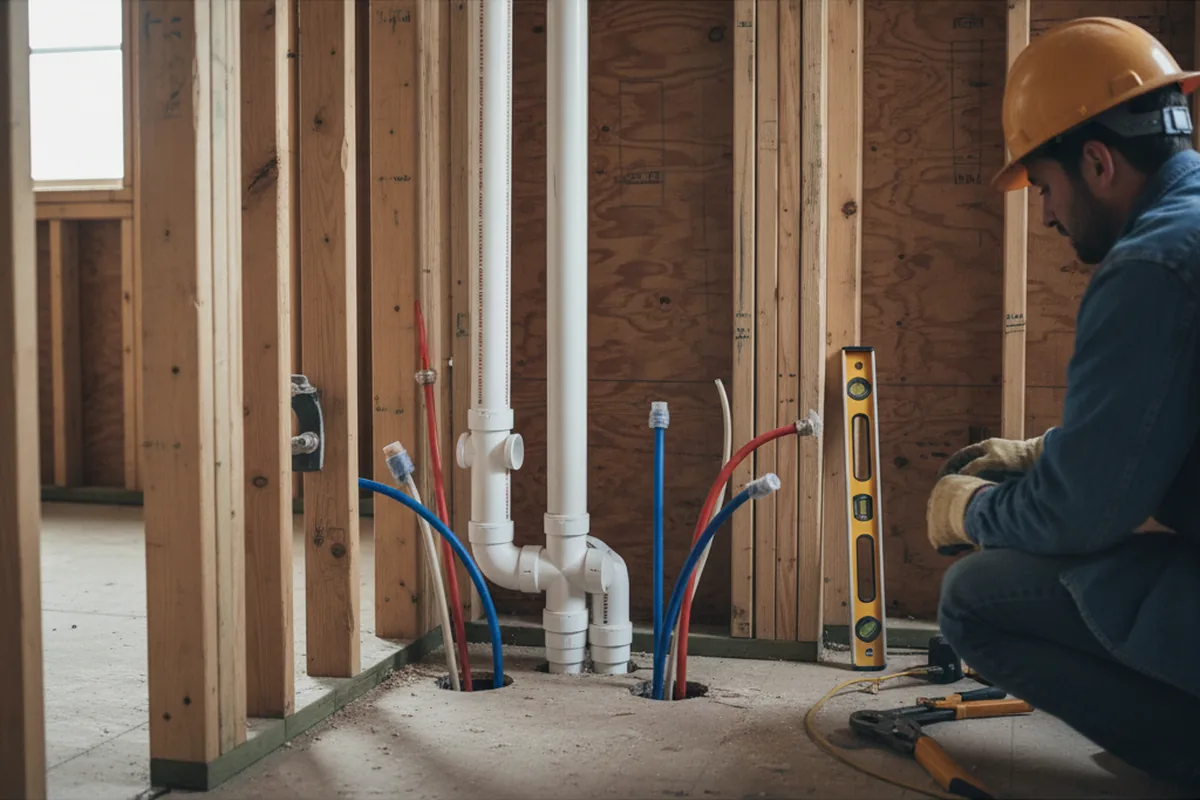 Drain and supply rough-in during Garbage Disposal Repair in Cicero